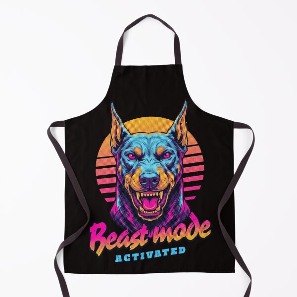 Item preview, Doberman Beast Mode Activated – Neon Cyberpunk Dog Design designed and sold by PixelsPaws.