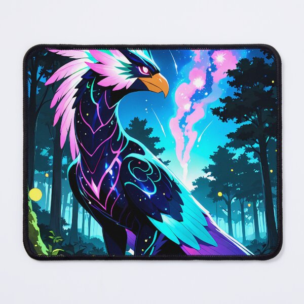 Item preview, Starborn Griffin — Cosmic Creature Fantasy Poster, Glowing Neon Wildlife Art designed and sold by OneStepFromArt.