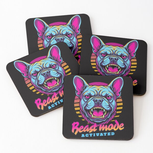 Item preview, French Bulldog Beast Mode Activated – Neon Cyberpunk Dog Design designed and sold by PixelsPaws.
