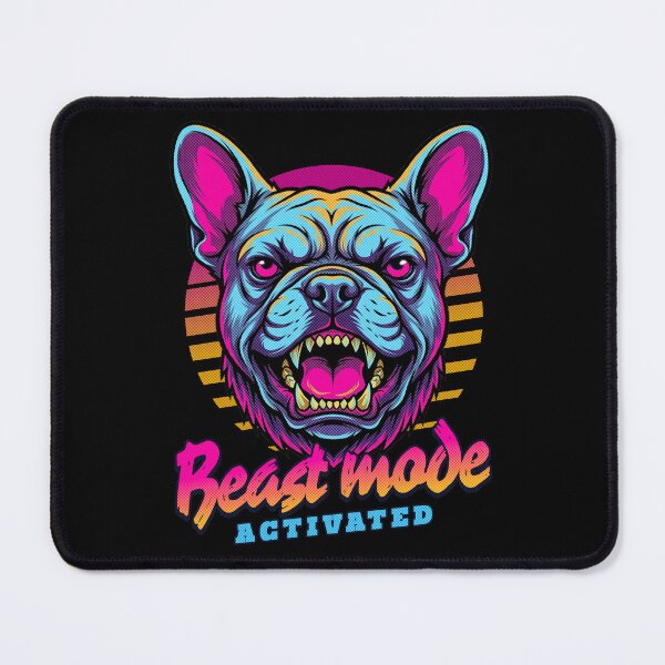Item preview, French Bulldog Beast Mode Activated – Neon Cyberpunk Dog Design designed and sold by PixelsPaws.