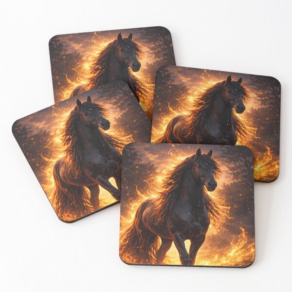 Item preview, Fire horse in the storm of flames designed and sold by Spirit75.