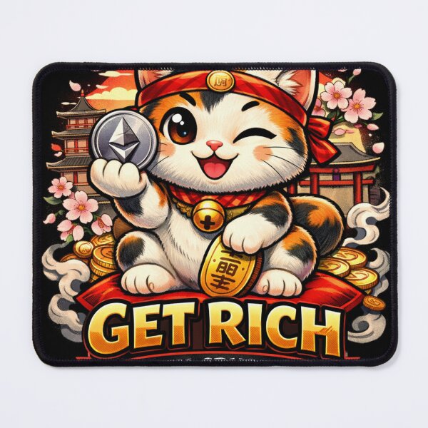 Item preview, Lucky Japanese Crypto Cat Holding Ethereum Coin | Cute Anime NFT Style Design designed and sold by Israelfjds.