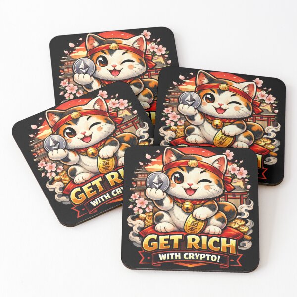 Item preview, Lucky Japanese Crypto Cat Holding Ethereum Coin | Cute Anime NFT Style Design designed and sold by Israelfjds.