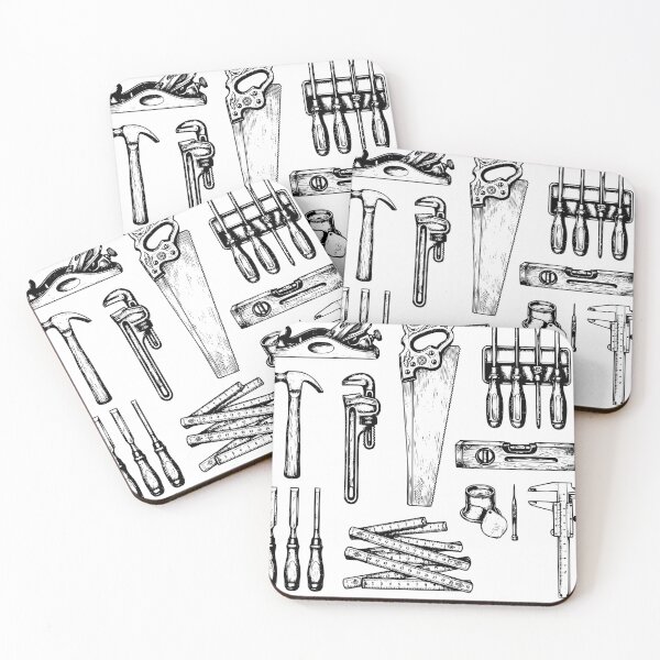 Item preview, Vintage Woodworking Tools Pattern designed and sold by KRBN-Studio.