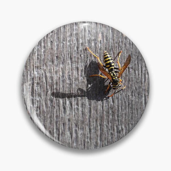 Item preview, Yellow Jacket and its shadow sidelit on a wooden post designed and sold by lisavonbiela.