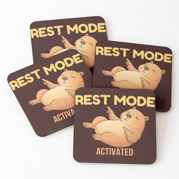 Item preview, Rest Mode Activated Funny Capybara Lazy Introvert Meme T-Shirt designed and sold by HOUSE OF TIST.