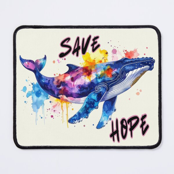 Item preview, Save Hope, humpback whale in the Baltic Sea near Poel, in colorful watercolor designed and sold by LiskoDesign.