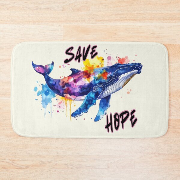 Item preview, Save Hope, humpback whale in the Baltic Sea near Poel, in colorful watercolor designed and sold by LiskoDesign.