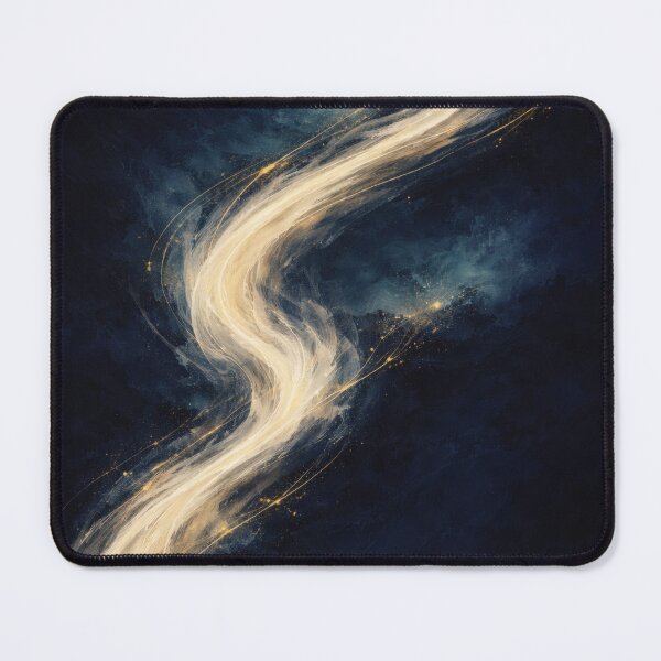 Item preview, Midnight Flow – Blue Gold Abstract designed and sold by Ombrya.