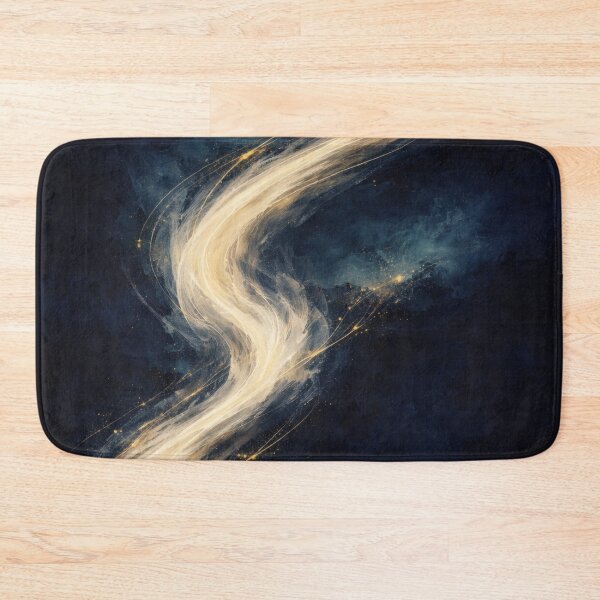 Item preview, Midnight Flow – Blue Gold Abstract designed and sold by Ombrya.