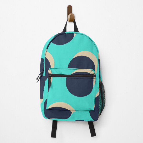 Item preview, Navy & Beige Polka Dots on Turquoise designed and sold by PSCSCo.