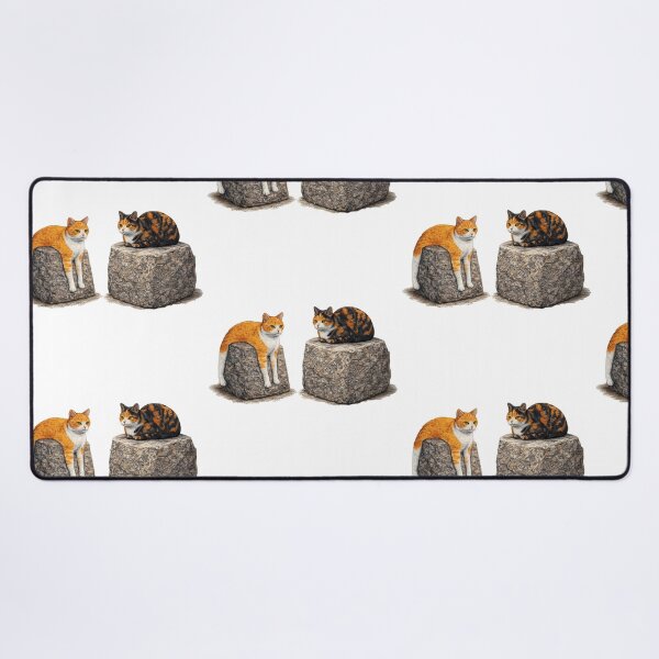 Item preview, Ginger and Calico Cats Resting on Rocks designed and sold by TeeARTHY.