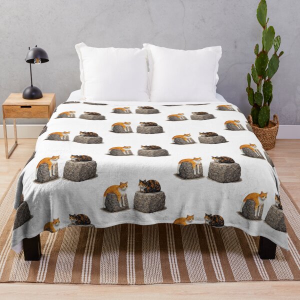 Item preview, Ginger and Calico Cats Resting on Rocks designed and sold by TeeARTHY.