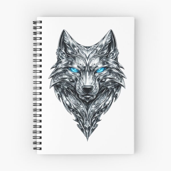 Item preview, Chrome Wolf emblem with glowing eyes designed and sold by Wolf Creator.