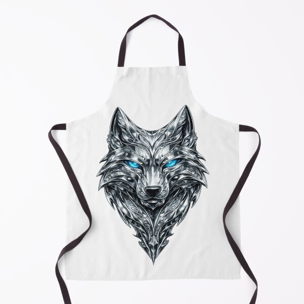 Item preview, Chrome Wolf emblem with glowing eyes designed and sold by Wolf Creator.