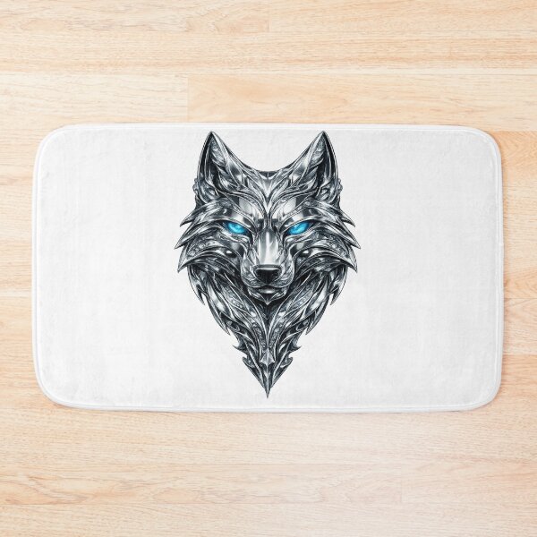 Item preview, Chrome Wolf emblem with glowing eyes designed and sold by Wolf Creator.