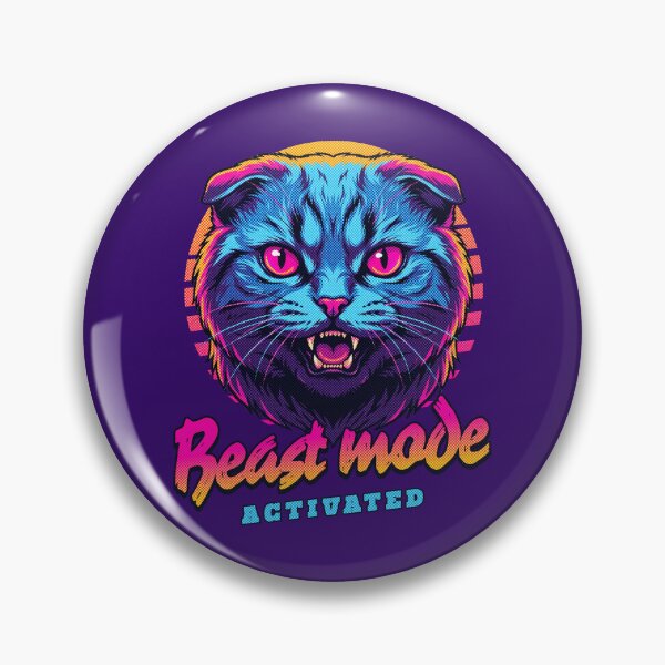 Item preview, Modo bestia activado para gato Scottish Fold: diseño de gato ciberpunk neón designed and sold by PixelsPaws.