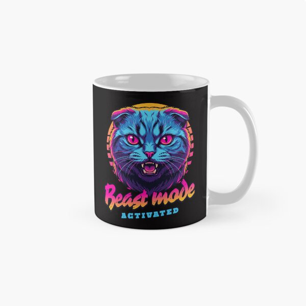 Item preview, Scottish Fold Cat Beast Mode Activated – Neon Cyberpunk Cat Design designed and sold by PixelsPaws.