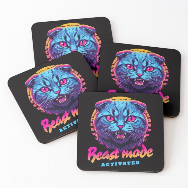 Item preview, Scottish Fold Cat Beast Mode Activated – Neon Cyberpunk Cat Design designed and sold by PixelsPaws.