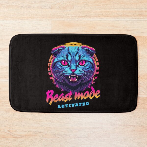 Item preview, Scottish Fold Cat Beast Mode Activated – Neon Cyberpunk Cat Design designed and sold by PixelsPaws.
