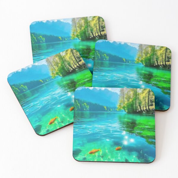 Item preview, Golden Harmony: Sunny Turquoise Lake Paradise designed and sold by GUINewAlex.