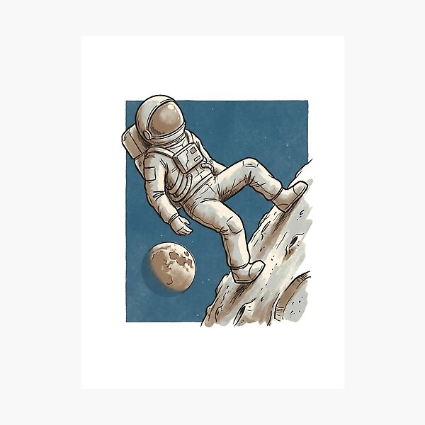 Item preview, Vintage Astronaut Drift Minimal Retro Space Art designed and sold by MythicCotton.