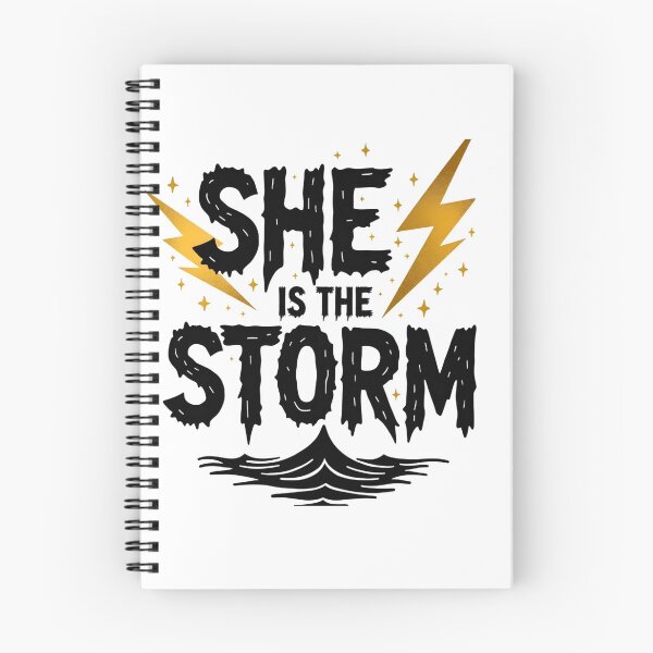 Item preview, She Is the Storm – Bold Empowerment Quote with Lightning designed and sold by inkstablestudio.