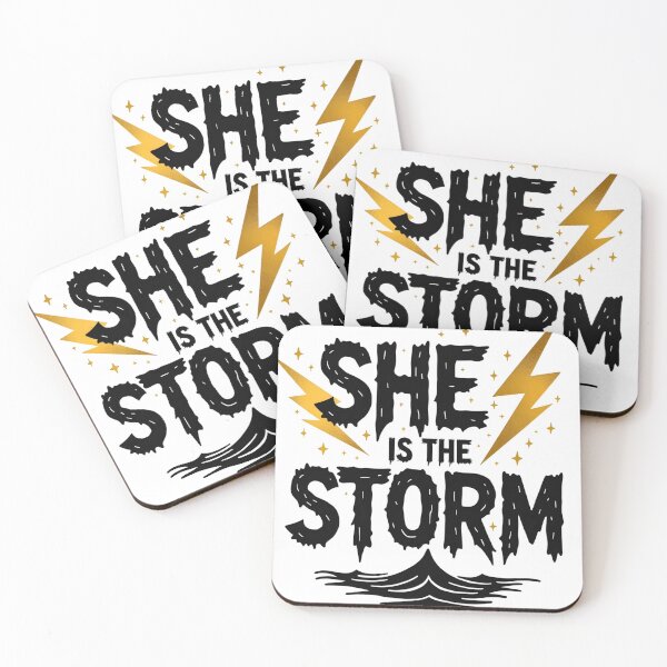 Item preview, She Is the Storm – Bold Empowerment Quote with Lightning designed and sold by inkstablestudio.