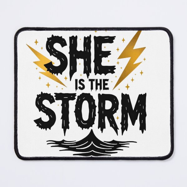 Item preview, She Is the Storm – Bold Empowerment Quote with Lightning designed and sold by inkstablestudio.