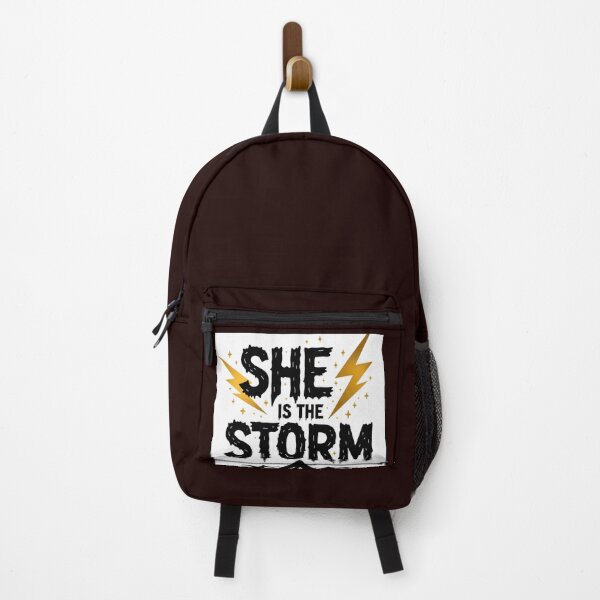 Item preview, She Is the Storm – Bold Empowerment Quote with Lightning designed and sold by inkstablestudio.