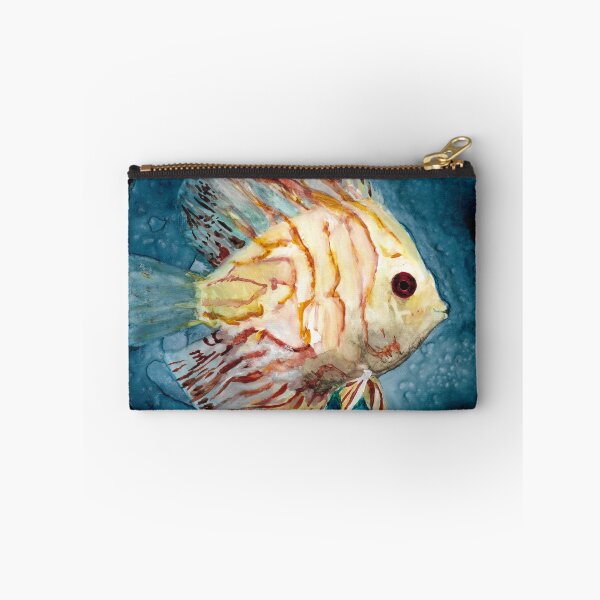 Artikelvorschau, Diskusfisch, gelbe Aquarellfarbe entworfen und verkauft von ShePaintsMusic.
