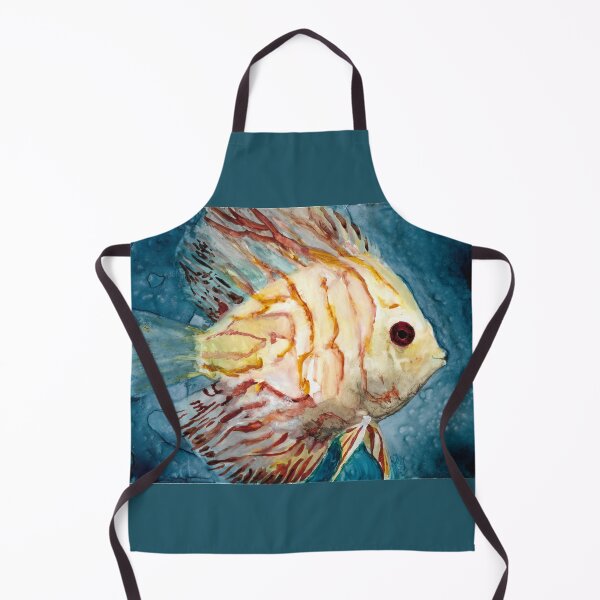 Item preview, discus fish yellow watercolor designed and sold by ShePaintsMusic.