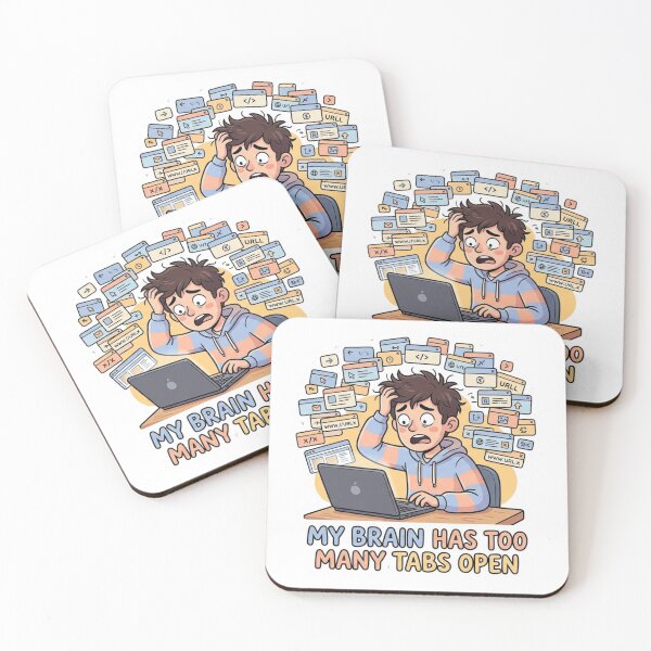 Item preview, Funny My Brain Has Too Many Tabs Open Sticker - Overwhelmed Tech Humor designed and sold by ItsArtisticLab.