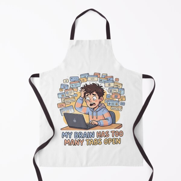 Item preview, Funny My Brain Has Too Many Tabs Open Sticker - Overwhelmed Tech Humor designed and sold by ItsArtisticLab.