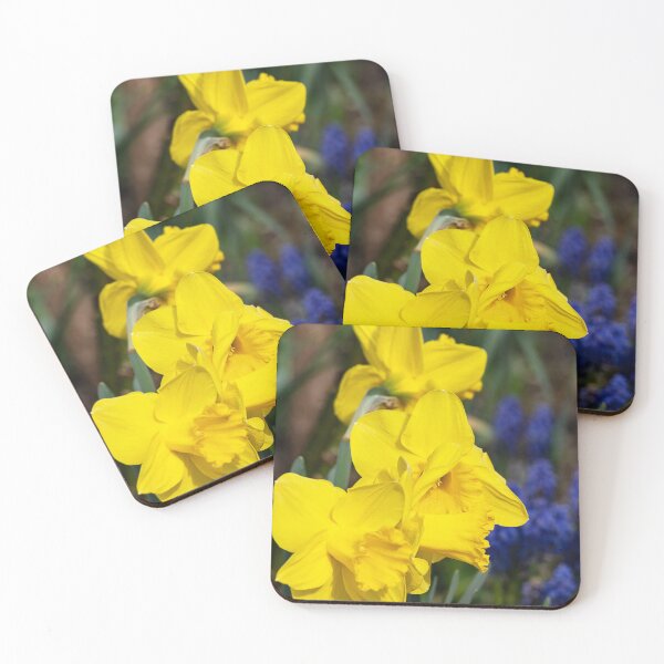 Item preview, Yellow daffodils with grape hyacinth background designed and sold by lisavonbiela.