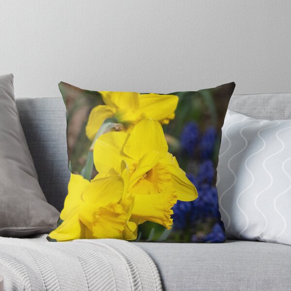 Item preview, Yellow daffodils with grape hyacinth background designed and sold by lisavonbiela.