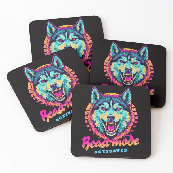 Item preview, Siberian Husky Beast Mode Activated – Neon Cyberpunk Dog Design designed and sold by PixelsPaws.