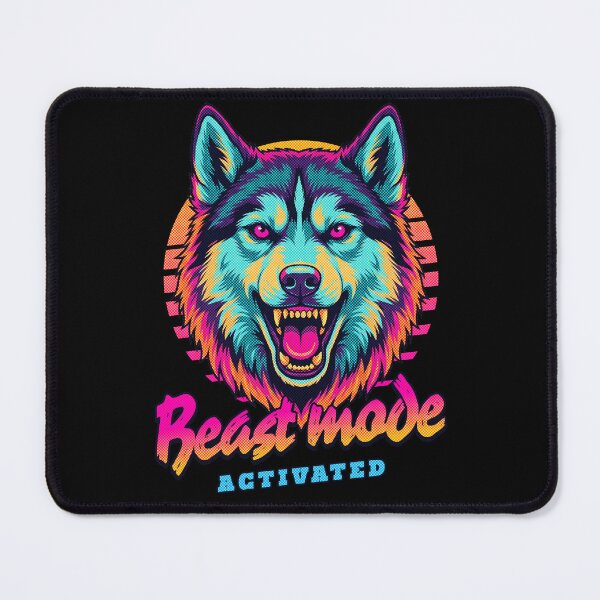 Item preview, Siberian Husky Beast Mode Activated – Neon Cyberpunk Dog Design designed and sold by PixelsPaws.