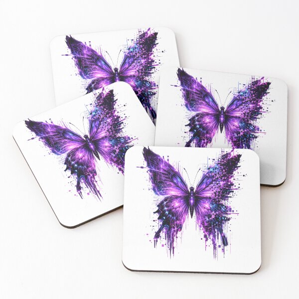 Artikelvorschau, Cyber Butterfly Glitch – Neon Purple Transformation Design entworfen und verkauft von UnglaublichGut.