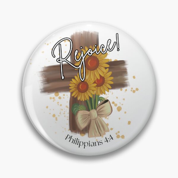 Item preview, Rejoice! Philippians 4:4 Sunflower Cross Christian Art designed and sold by FruitfullyC.
