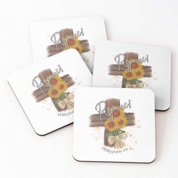 Item preview, Rejoice! Philippians 4:4 Sunflower Cross Christian Art designed and sold by FruitfullyC.