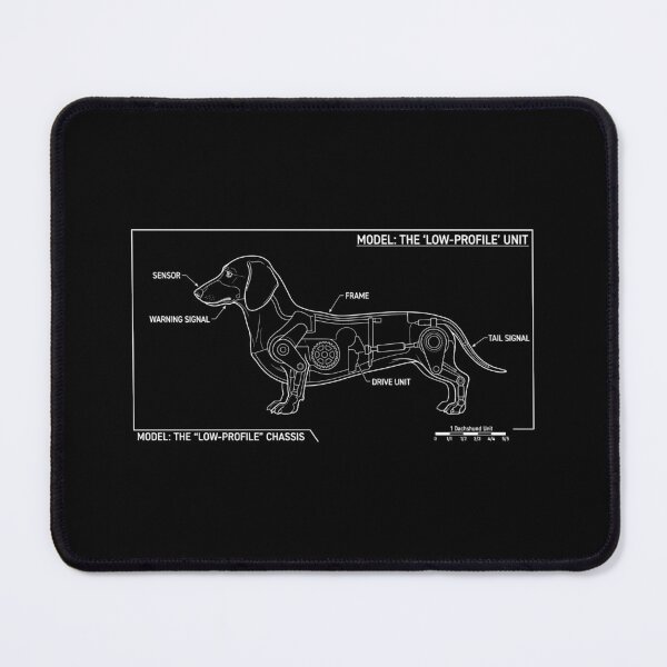 Item preview, Minimalist Dachshund Blueprint - Funny Low Profile Dog Unit Art designed and sold by SylwiaPrint.