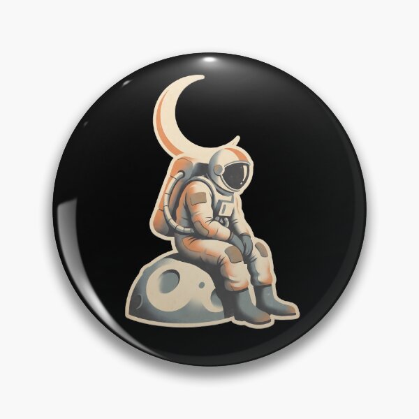 Item preview, Retro Astronaut Sitting on Moon Minimal Vintage Space designed and sold by MythicCotton.