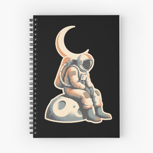 Item preview, Retro Astronaut Sitting on Moon Minimal Vintage Space designed and sold by MythicCotton.