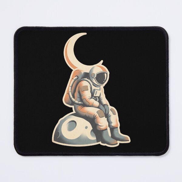 Item preview, Retro Astronaut Sitting on Moon Minimal Vintage Space designed and sold by MythicCotton.