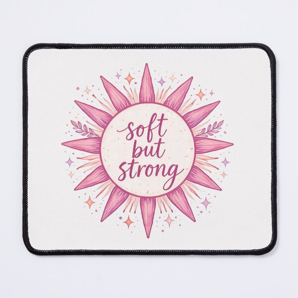 Item preview, Soft But Strong Neurodivergent Pink Sun Affirmation designed and sold by PixelQ.