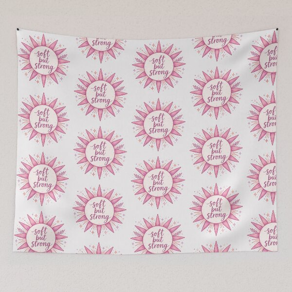 Item preview, Soft But Strong Neurodivergent Pink Sun Affirmation designed and sold by PixelQ.