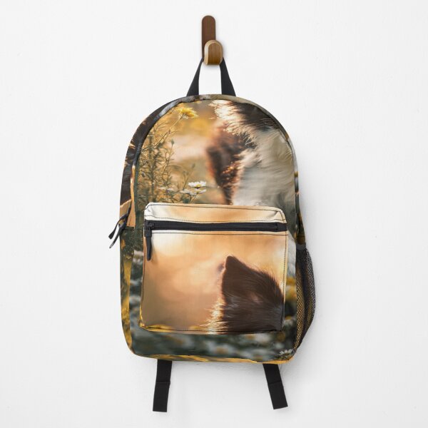 Item preview, Happy Border Collie Running Golden Hour Field designed and sold by NicolasGlowArt.