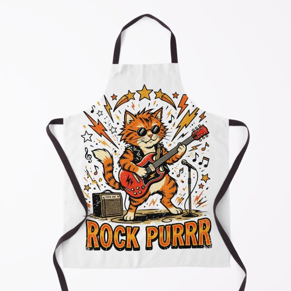 Item preview, Rock Purrr Orange Cat Guitar Rockstar Vintage Music designed and sold by DigitalPartisan.