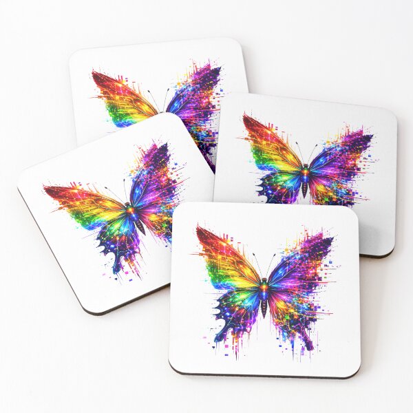 Artikelvorschau, Cyber Butterfly Rainbow Glitch – Neon Multicolor Wing Design entworfen und verkauft von UnglaublichGut.